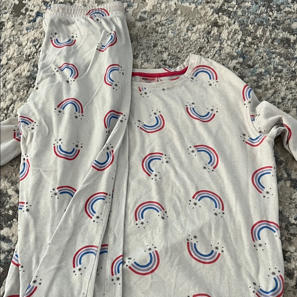 32 Degrees Kids Pajama Set with Rainbow and Star Print